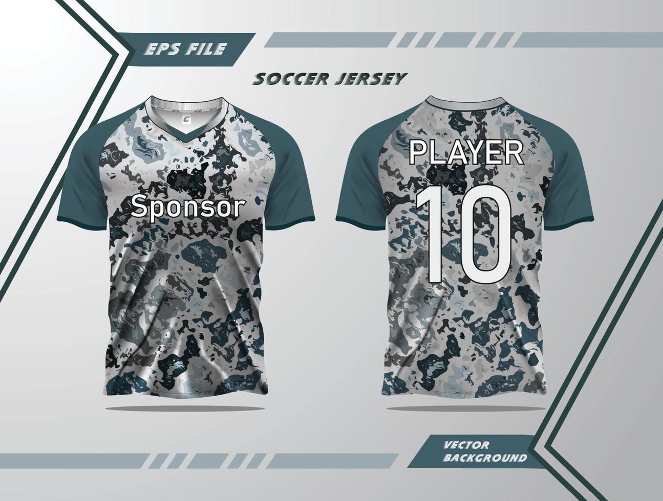 voetbal Jersey sjabloon uitrusting sport t overhemd ontwerp, voetbal Jersey voor racen, wielersport, Amerikaans voetbal, gaming en dubbele kant mockup ontwerp vector