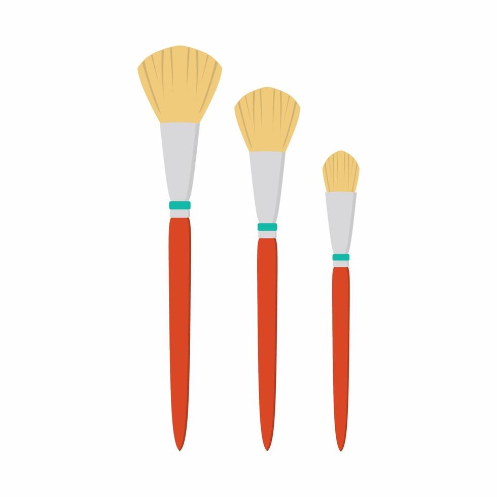 mop schilderij penseel. creatieve materialen tekenen voor het ontwerpen van workshops. tools voor artiest. platte vectorkunstbenodigdheden, kunstinstrumenten illustratie geïsoleerd op een witte achtergrond vector