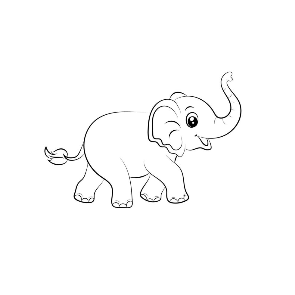 olifant kleur bladzijde voor kinderen hand- getrokken olifant schets illustratie vector