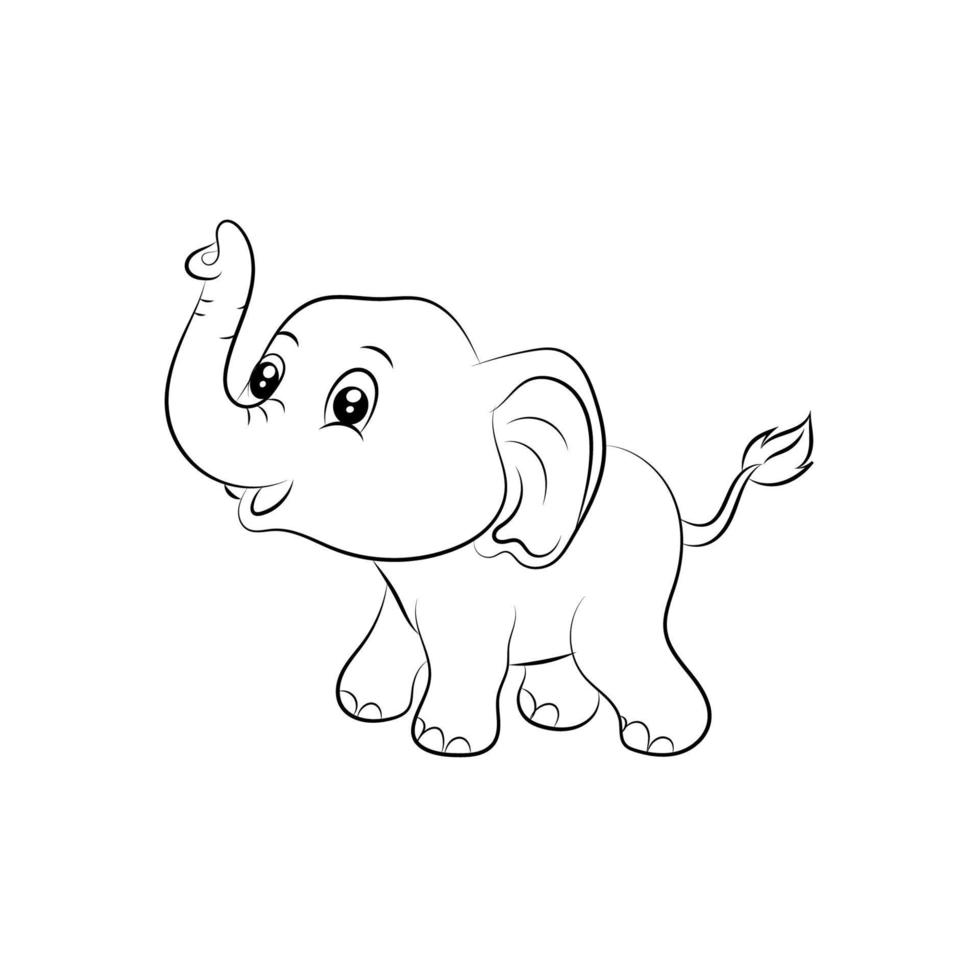 olifant kleur bladzijde voor kinderen hand- getrokken olifant schets illustratie vector