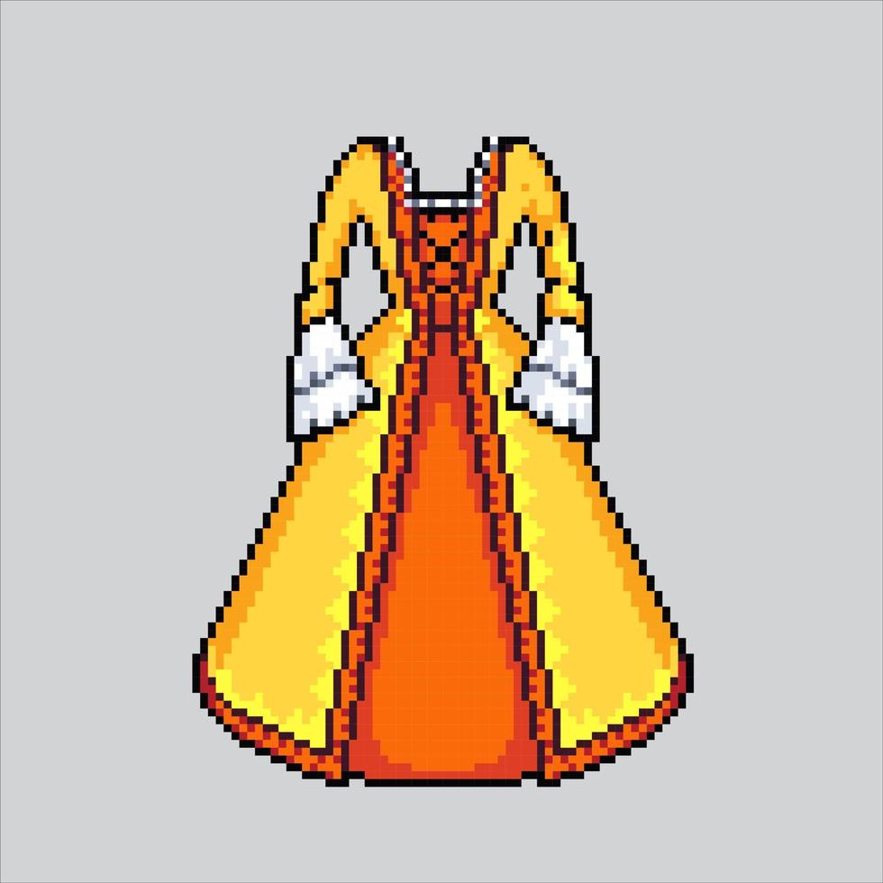 pixel kunst illustratie jurk. korrelig vrouw jurk. Dames jurk korrelig voor de pixel kunst spel en icoon voor website en video spel. oud school- retro. vector