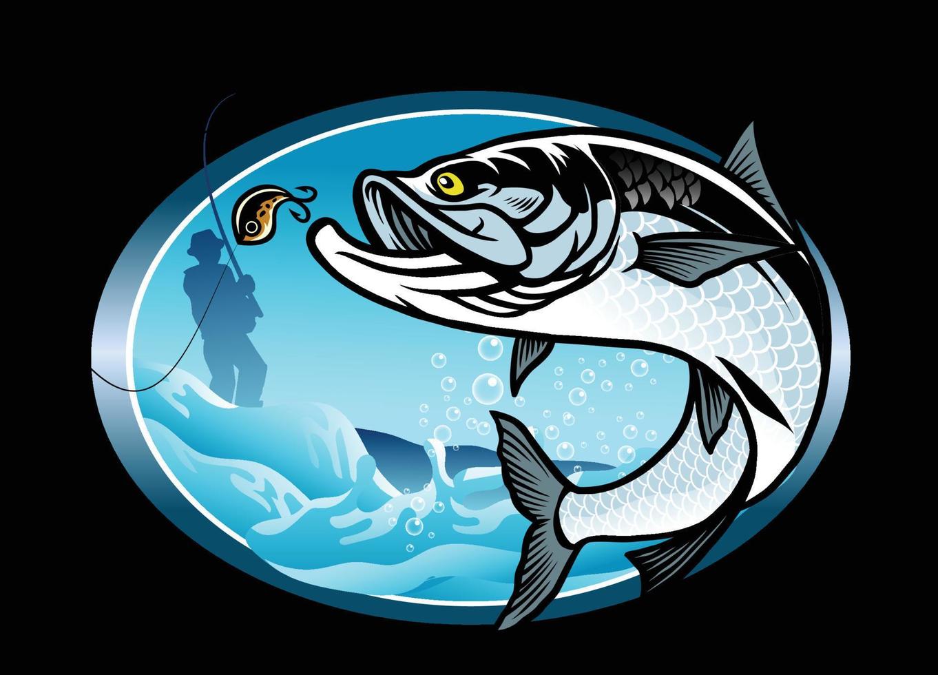 tarpon visvangst overhemd ontwerp vector