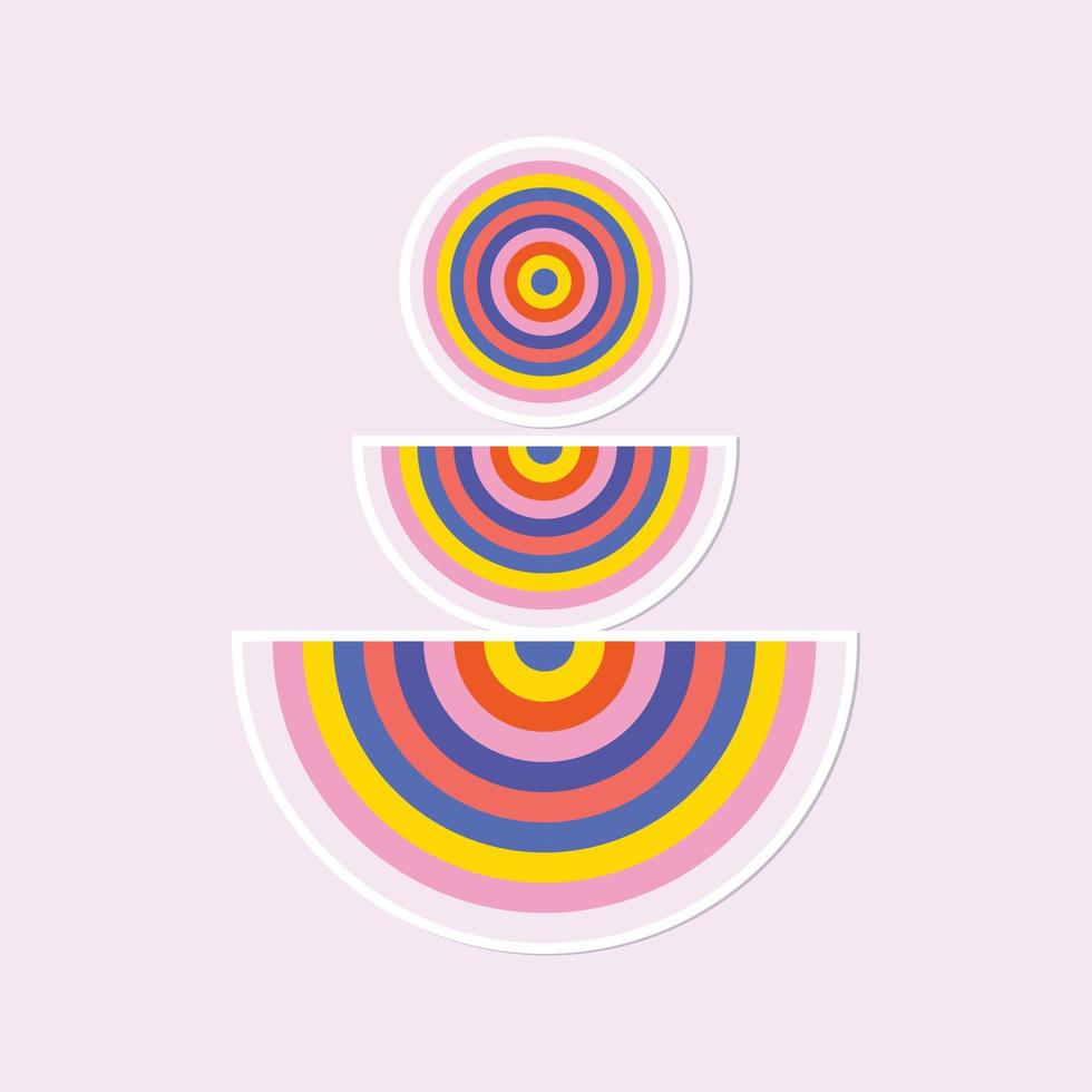 kleurrijk abstract halve cirkel vector illustratie
