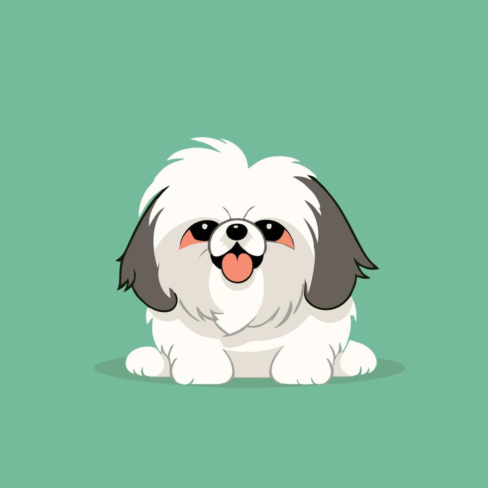 schattig hond puppy chibi mascotte vector tekenfilm stijl