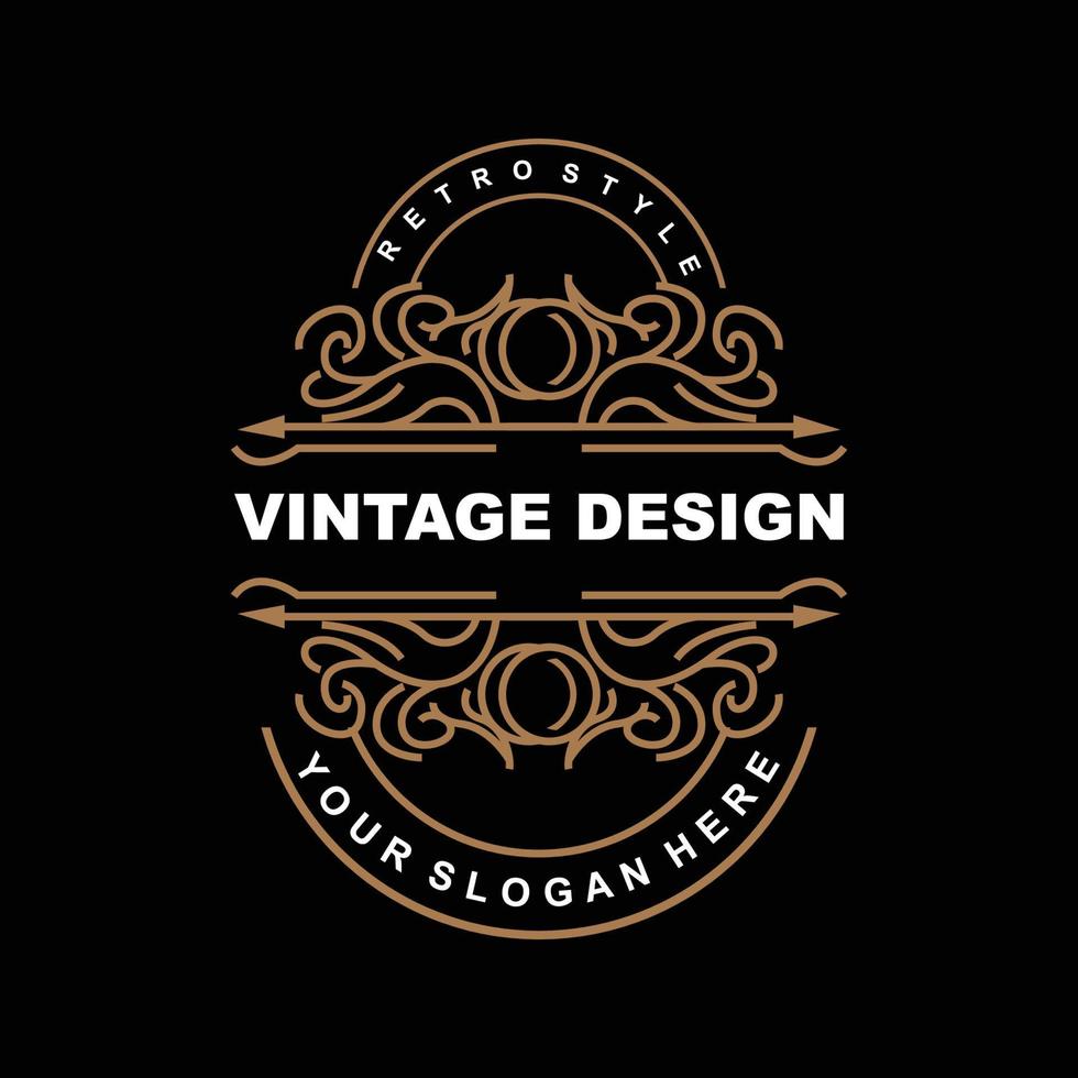 retro wijnoogst ontwerp, luxueus minimalistische vector ornament logo, met mandala en batik stijl, Product merk illustratie, uitnodiging, banier, mode