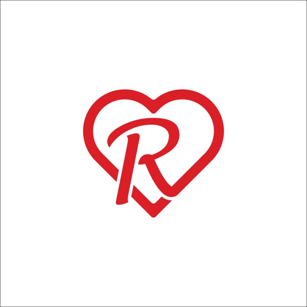 brief r liefde logo vector vrij