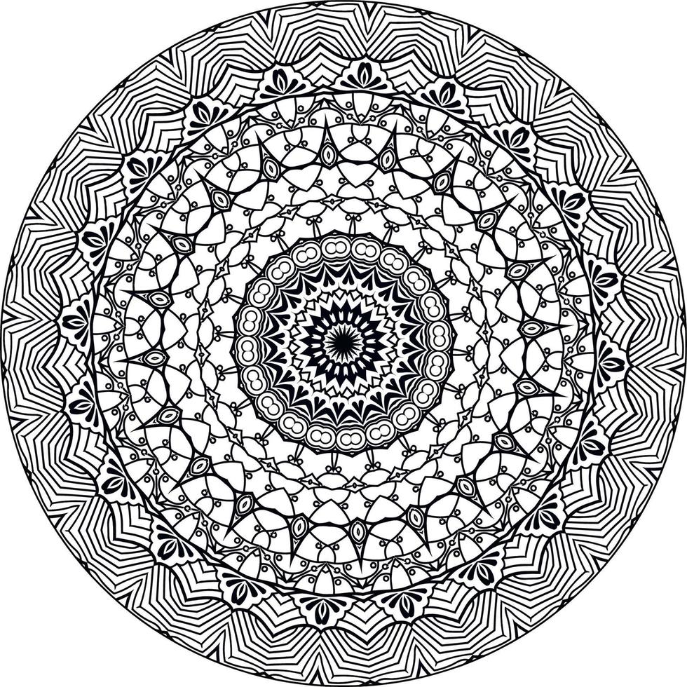 circulaire patroon in het formulier van mandala voor henna, mehndi, tatoeëren, decoratie. decoratief ornament in etnisch oosters stijl. kleur boek bladzijde. wijnoogst decoratief elementen. vector