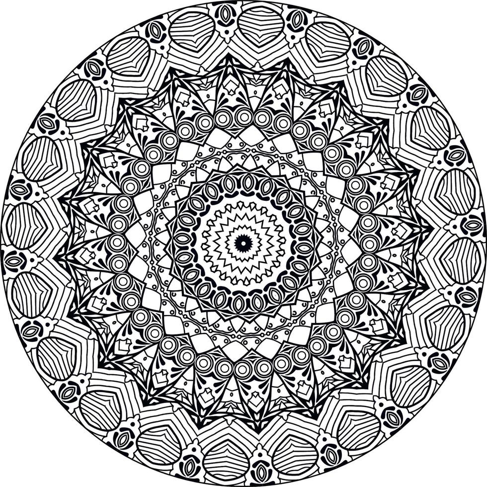 circulaire patroon in het formulier van mandala voor henna, mehndi, tatoeëren, decoratie. decoratief ornament in etnisch oosters stijl. kleur boek bladzijde. wijnoogst decoratief elementen. vector