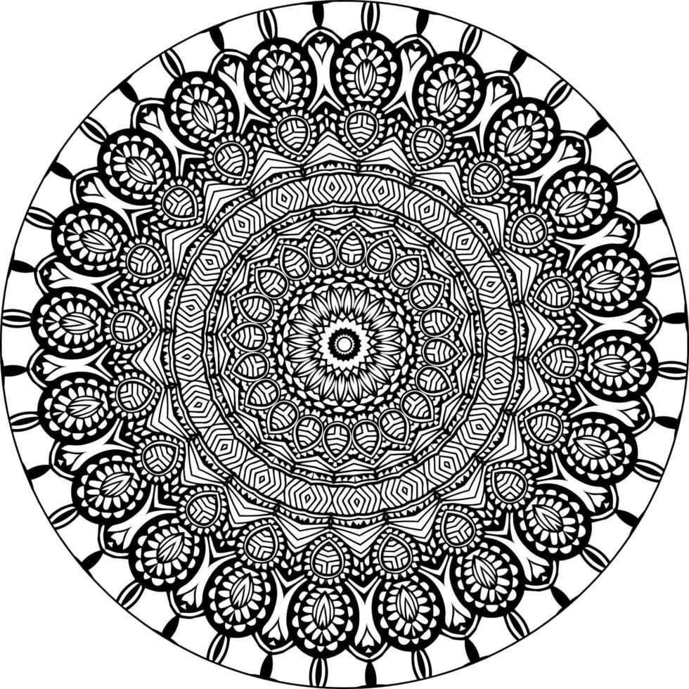 gemakkelijk mandala, gemakkelijk mandala's bloemen kleur bladzijde Aan wit achtergrond. vector