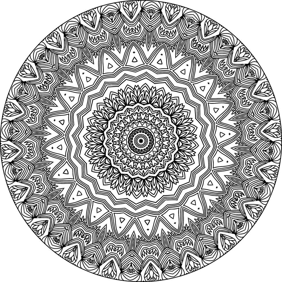 decoratief mandala met marinier elementen en golven Aan wit geïsoleerd achtergrond. voor kleur boek Pagina's. vector