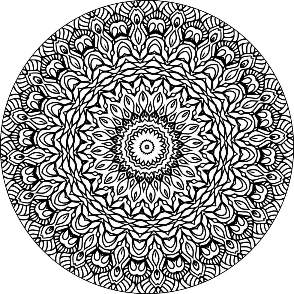 decoratief mandala met marinier elementen en golven Aan wit geïsoleerd achtergrond. voor kleur boek Pagina's. vector