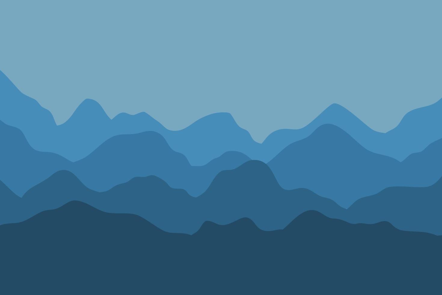 prachtig donkerblauw berglandschap vector