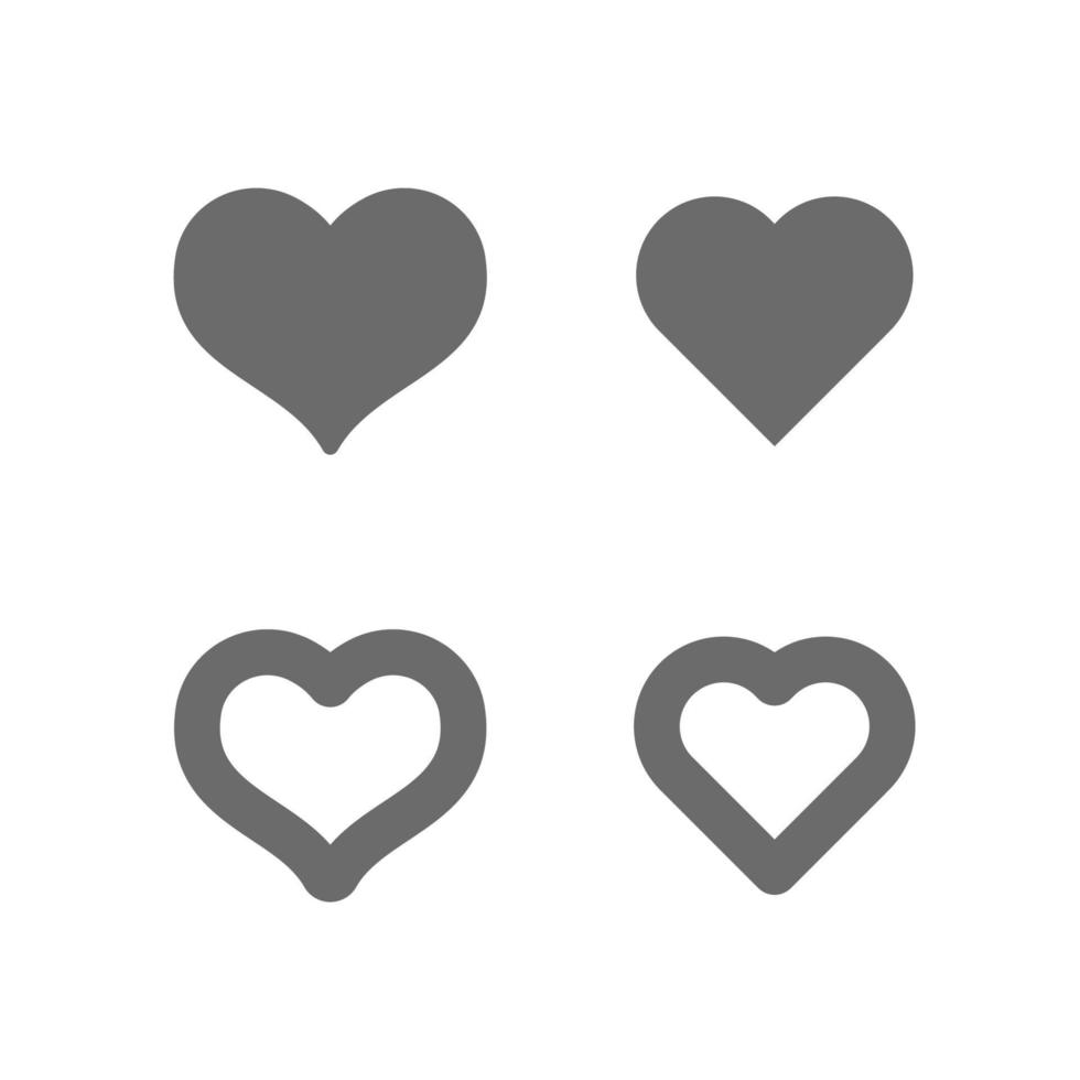 hart vorm lineair pictogrammen. liefde symbolen. vector