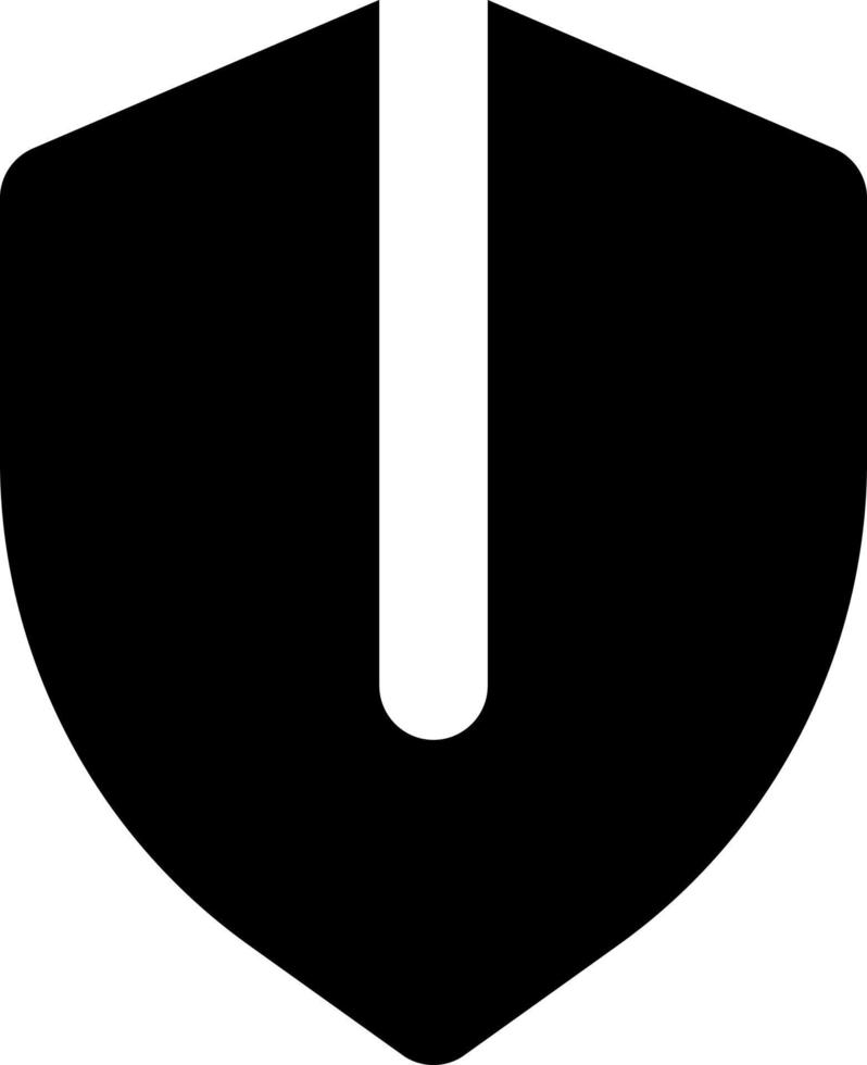 veiligheid schild zwart glyph ui icoon. onder bescherming. antivirus software. gebruiker koppel ontwerp. silhouet symbool Aan wit ruimte. solide pictogram voor web, mobiel. geïsoleerd vector illustratie