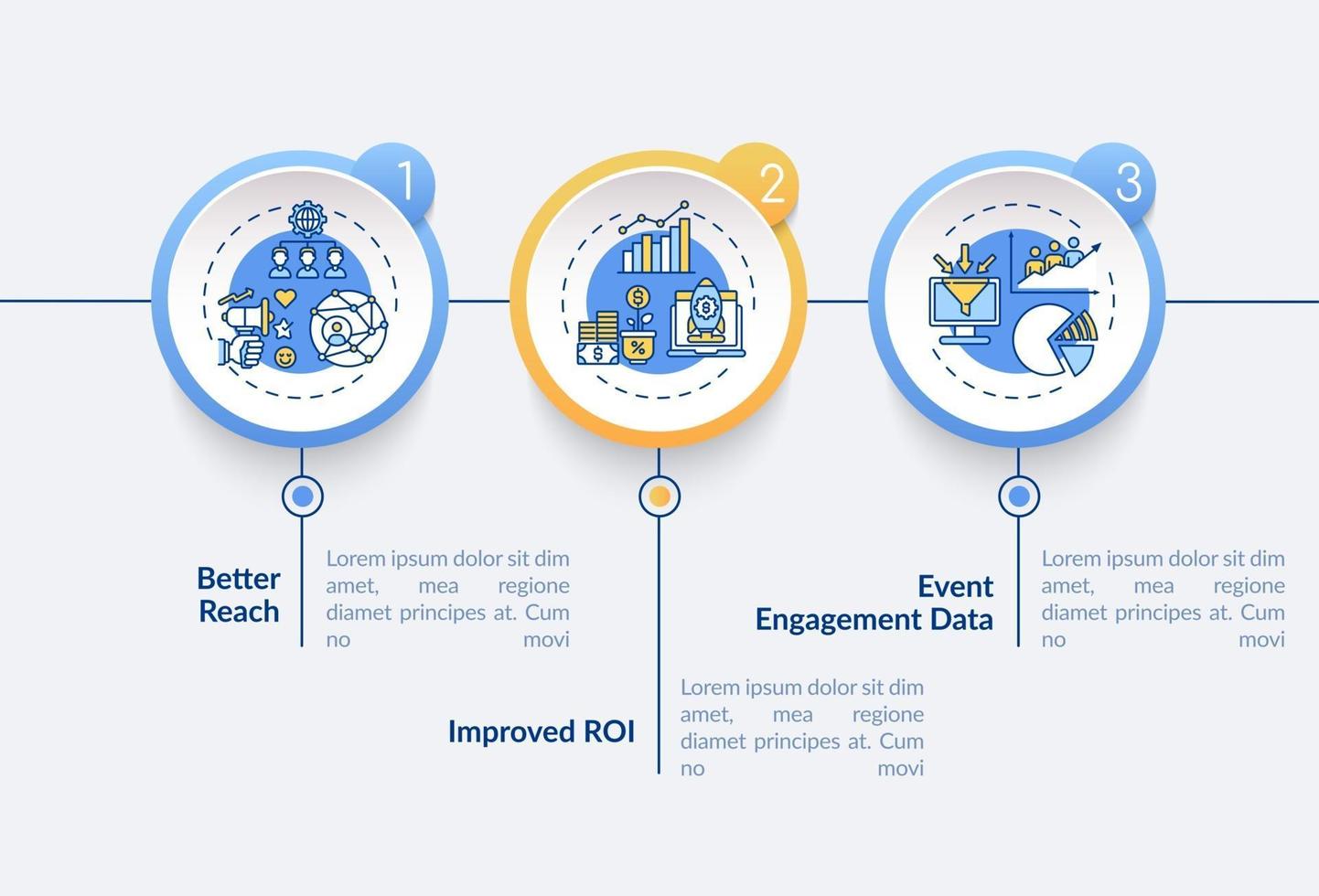 hybride evenement voordelen vector infographic sjabloon