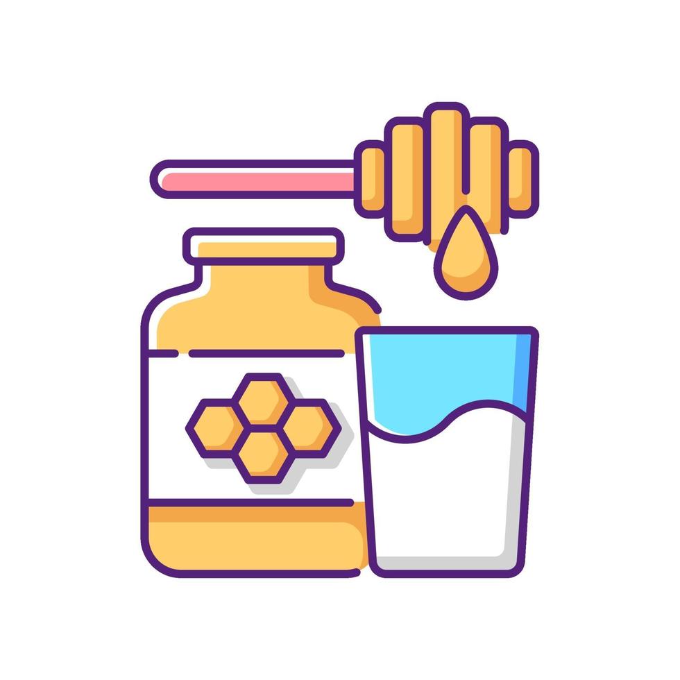 melk en honing RGB-kleur pictogram vector