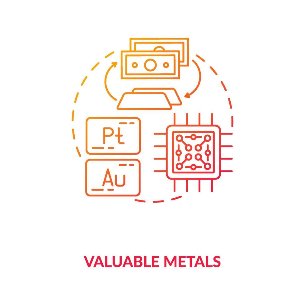 waardevolle metalen concept pictogram vector