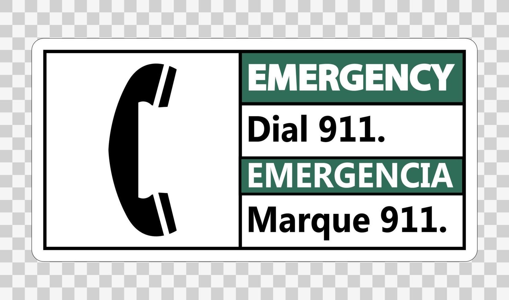 tweetalig noodnummer 911-teken op transparante achtergrond vector