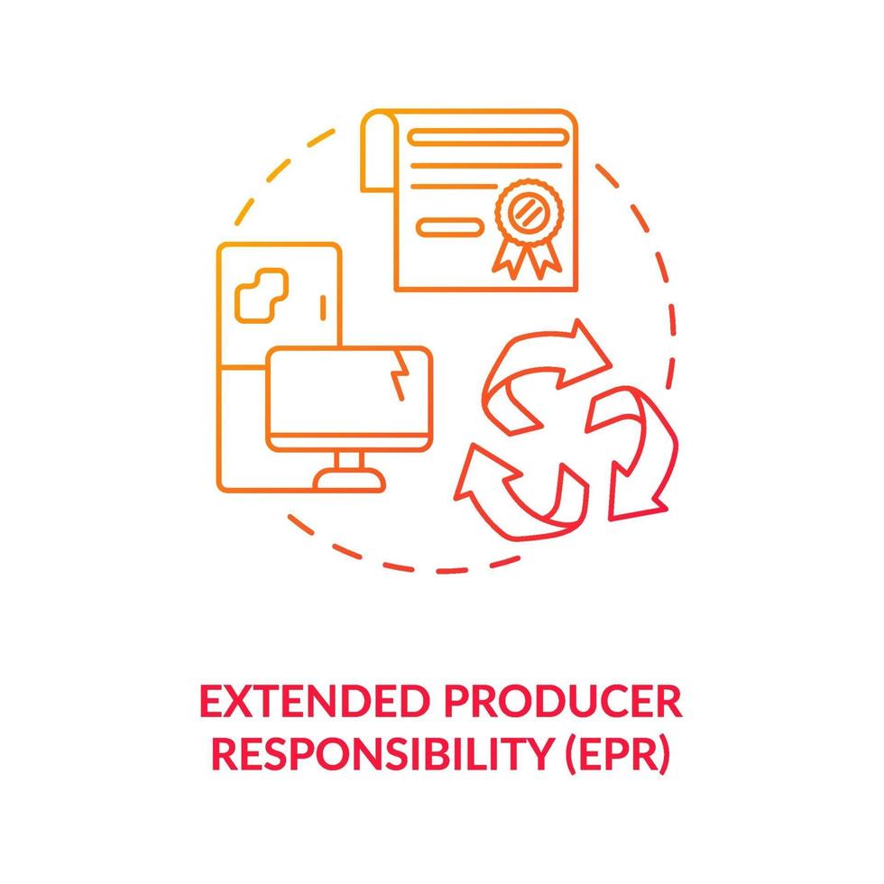 uitgebreide producentenverantwoordelijkheid concept pictogram vector