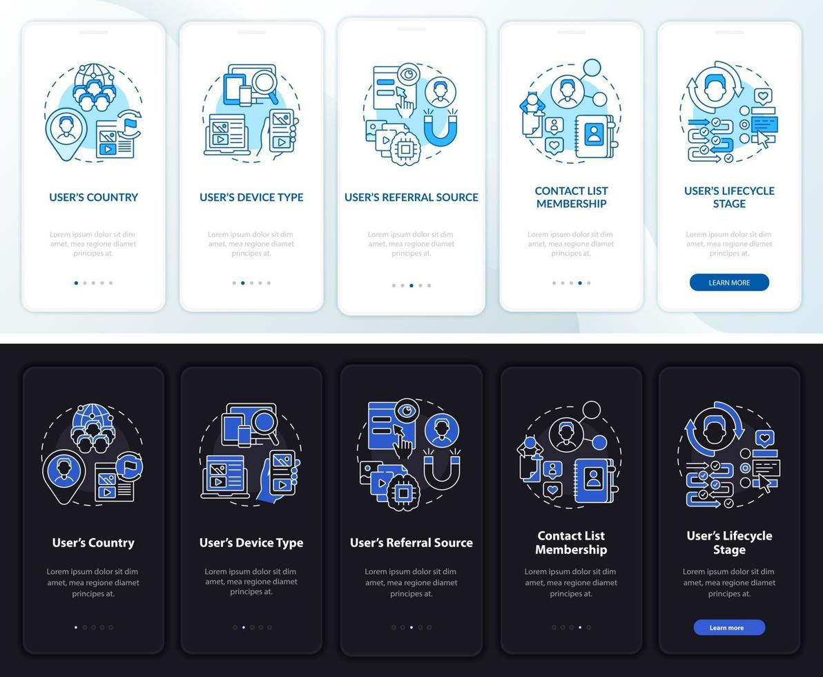 slimme inhoud onboarding vector sjabloon