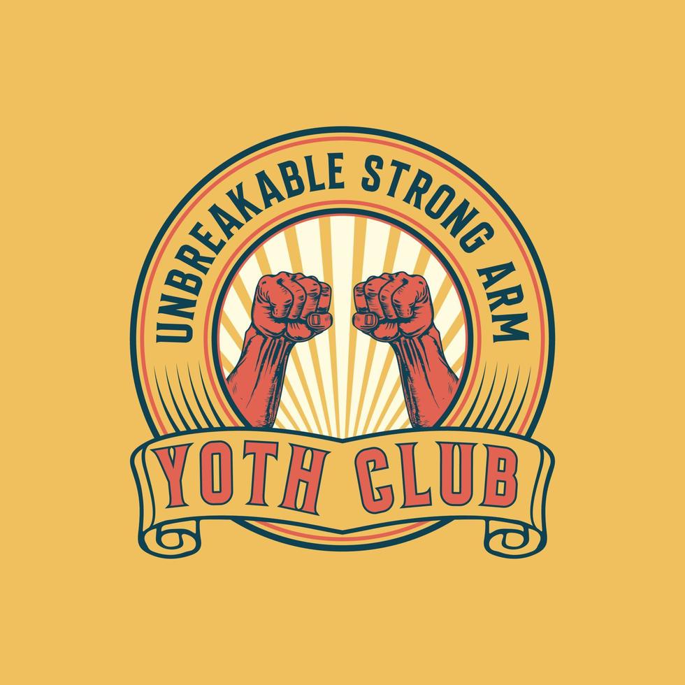 jeugd club wijnoogst insigne logo ontwerp vector