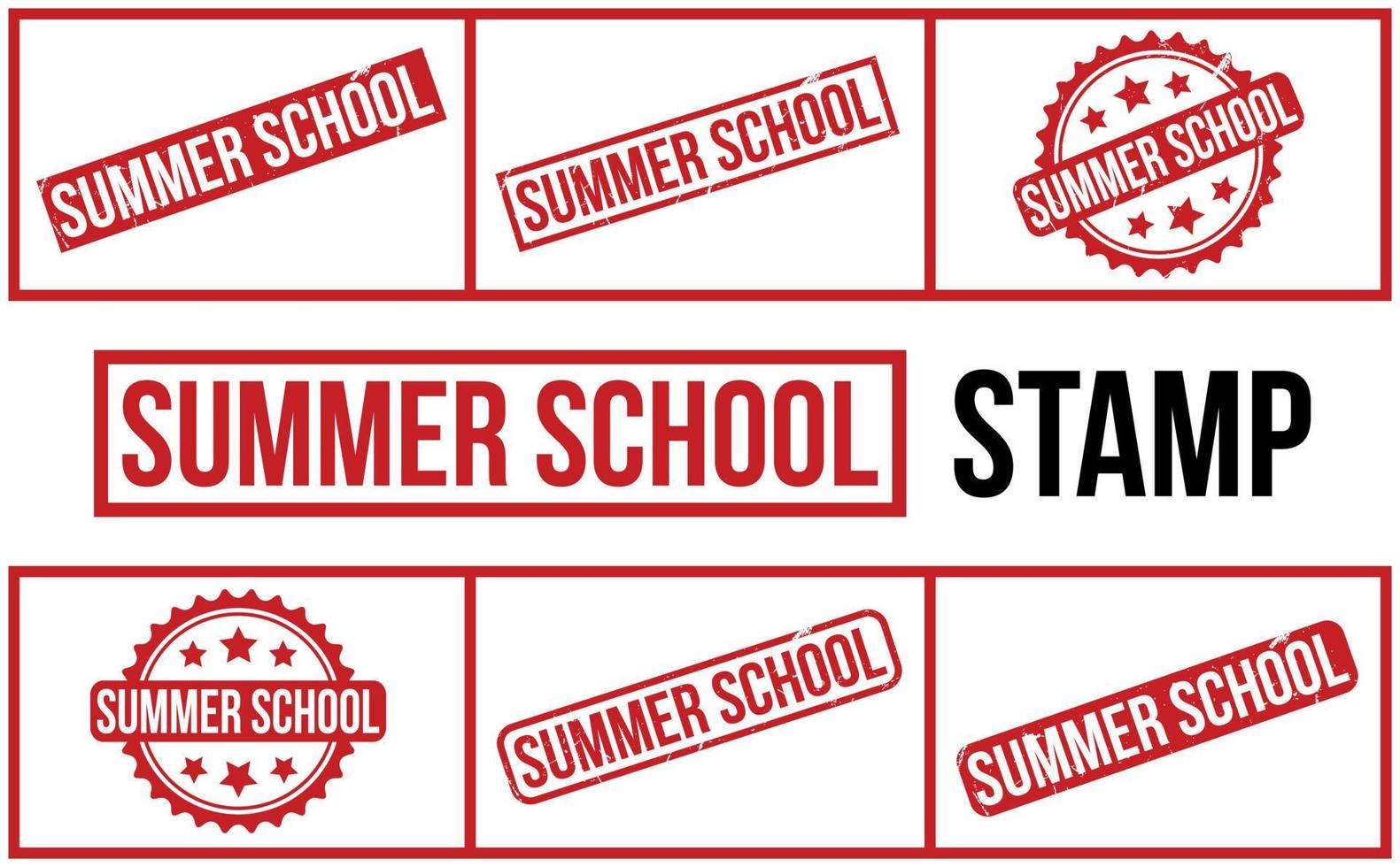 zomer school- rubber postzegel reeks vector