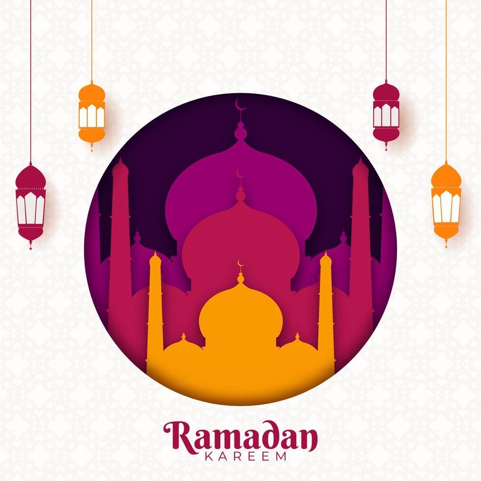 Islamitisch heilig maand van Ramadan kareem of Ramazan kareem concept. vector