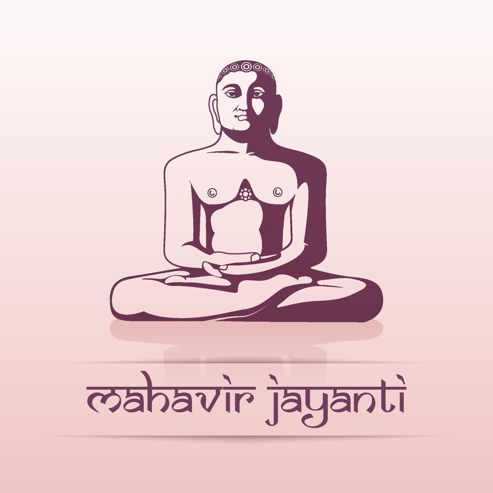 illustratie van de achtergrond voor mahavir jayanti, gelukkige mahavir jayanti, heer mahavira standbeeld mahavir bhagwan vector