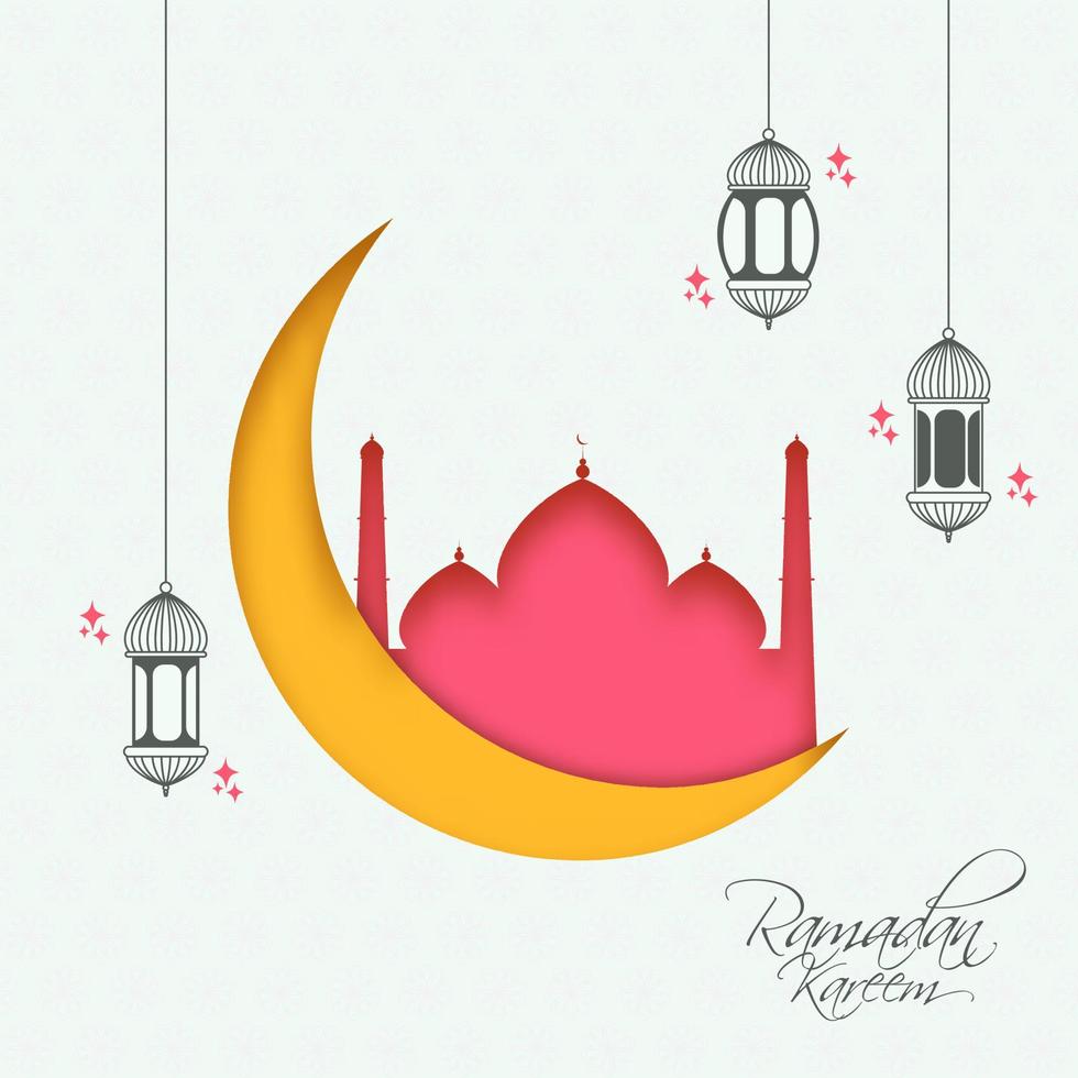 Islamitisch heilig maand van Ramadan kareem of Ramazan kareem concept. vector
