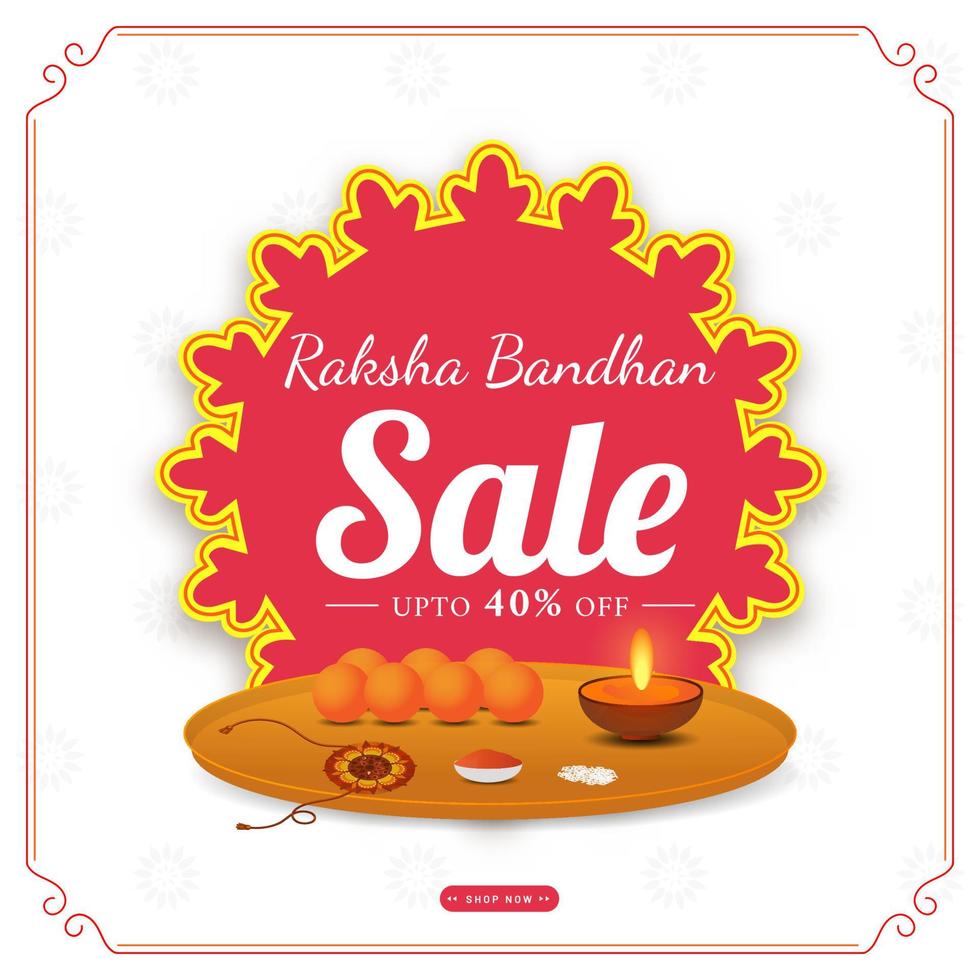 raksha bandhan uitverkoop sticker, etiket met korting aanbod en aanbidden bord Aan wit achtergrond. vector
