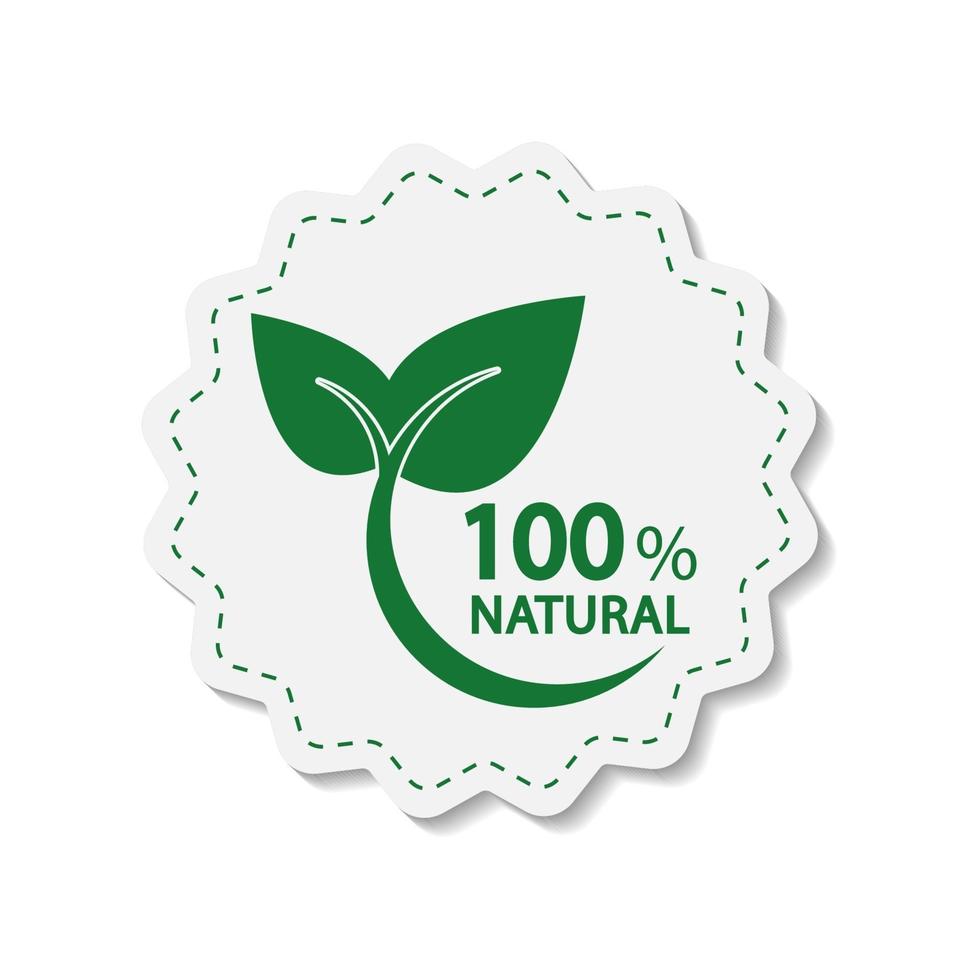 eco groen energieconcept, 100 procent natuurlijk label. vector illustratie.