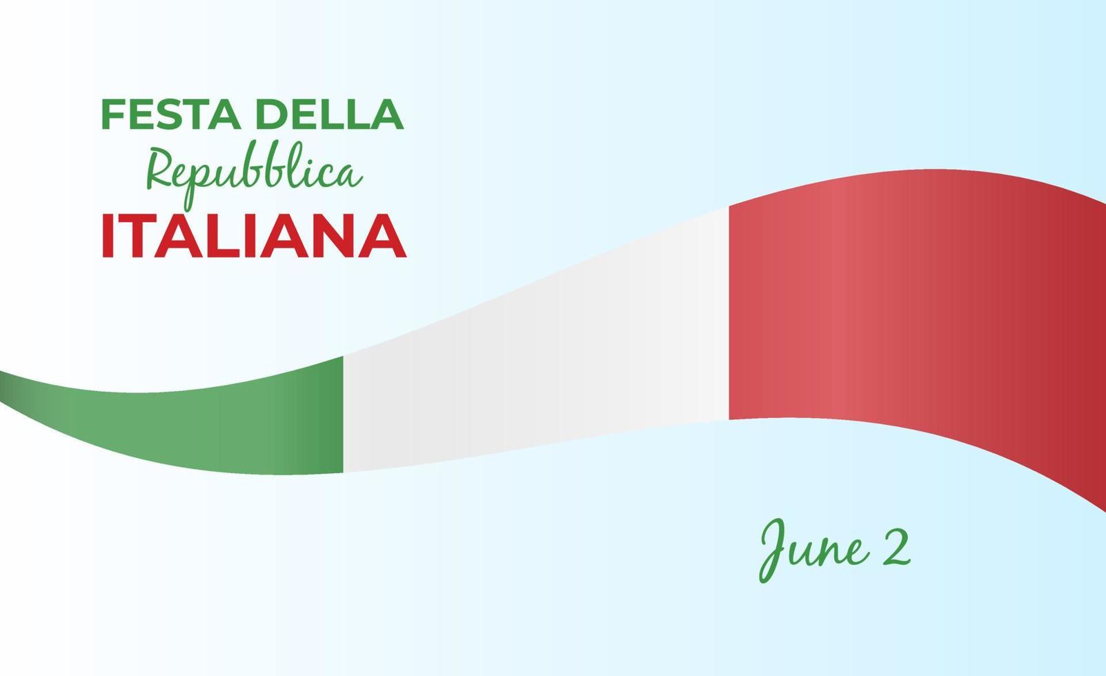 Italiaans republiek dag, 2e juni, festa della repubblica Italiaans, krom golvend lint in kleuren van de Italiaans nationaal vlag. viering achtergrond vector