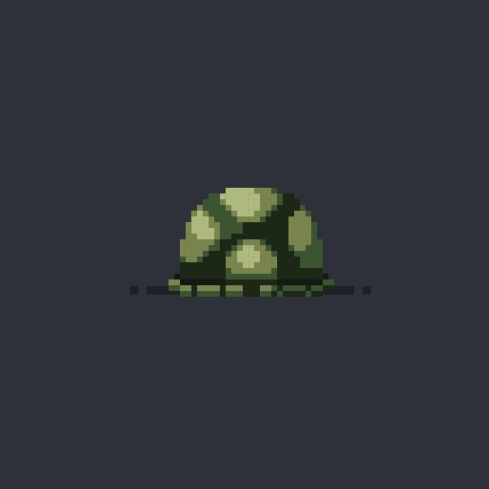 schildpad schelp in pixel kunst stijl vector