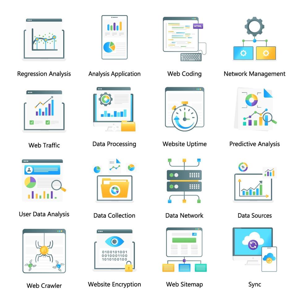 data-analyse plat verloop vector