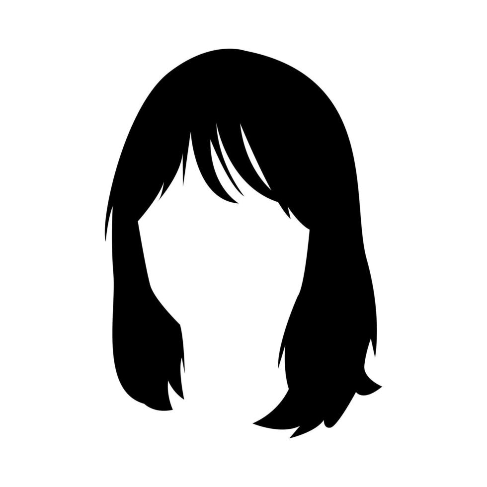 silhouet van vrouw kort kapsel. salon, schoonheid, pruik. vector illustratie