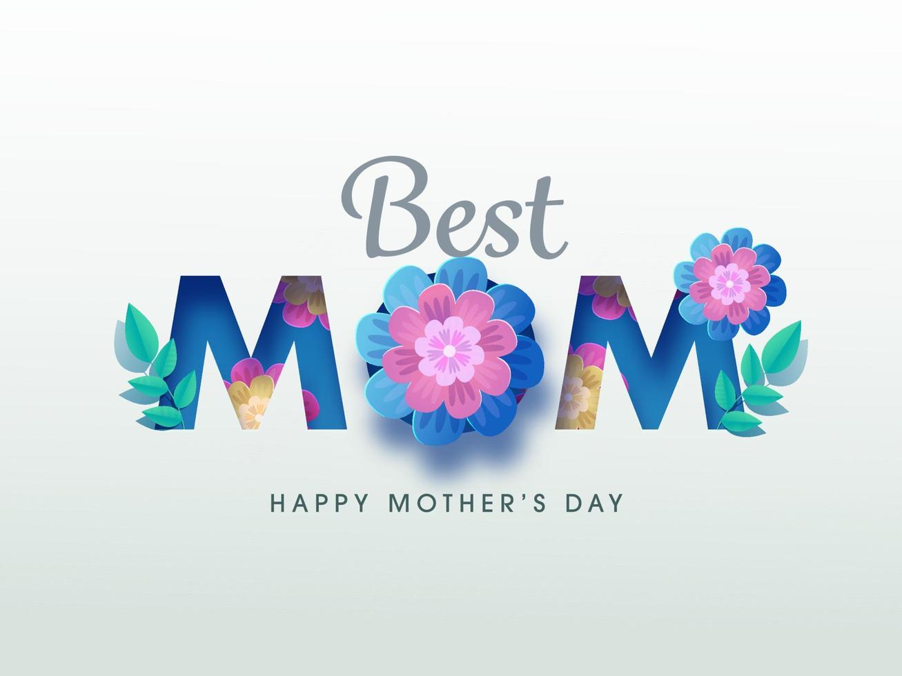kleurrijk bloemen en bladeren versierd tekst mama, concept voor gelukkig moeder dag concept. vector