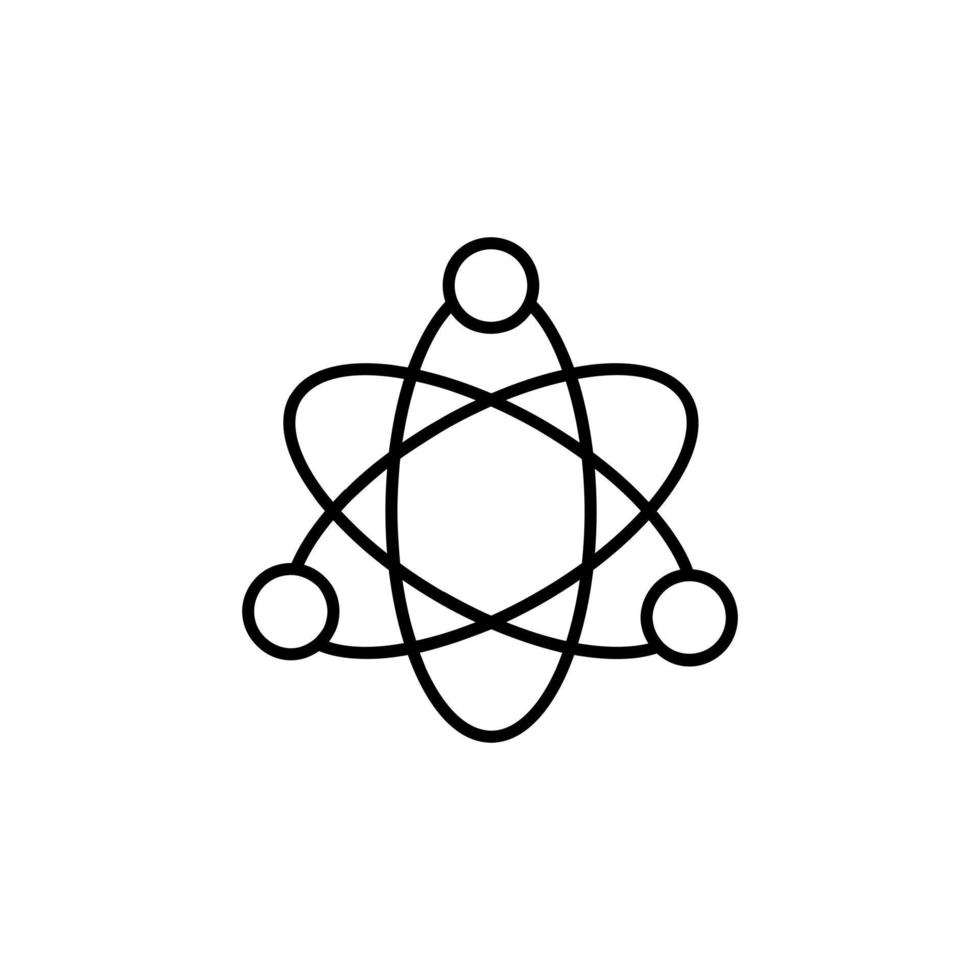 fysica icoon vector. molecuul illustratie teken. kern en atomen symbool. wetenschap logo. vector