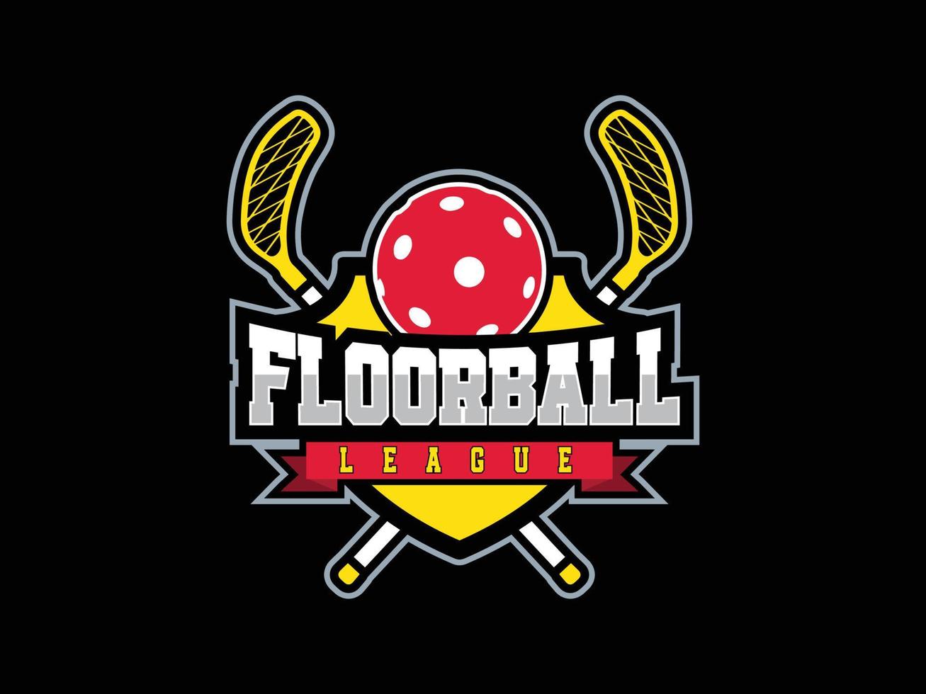 modern floorball liga logo sjabloon vector