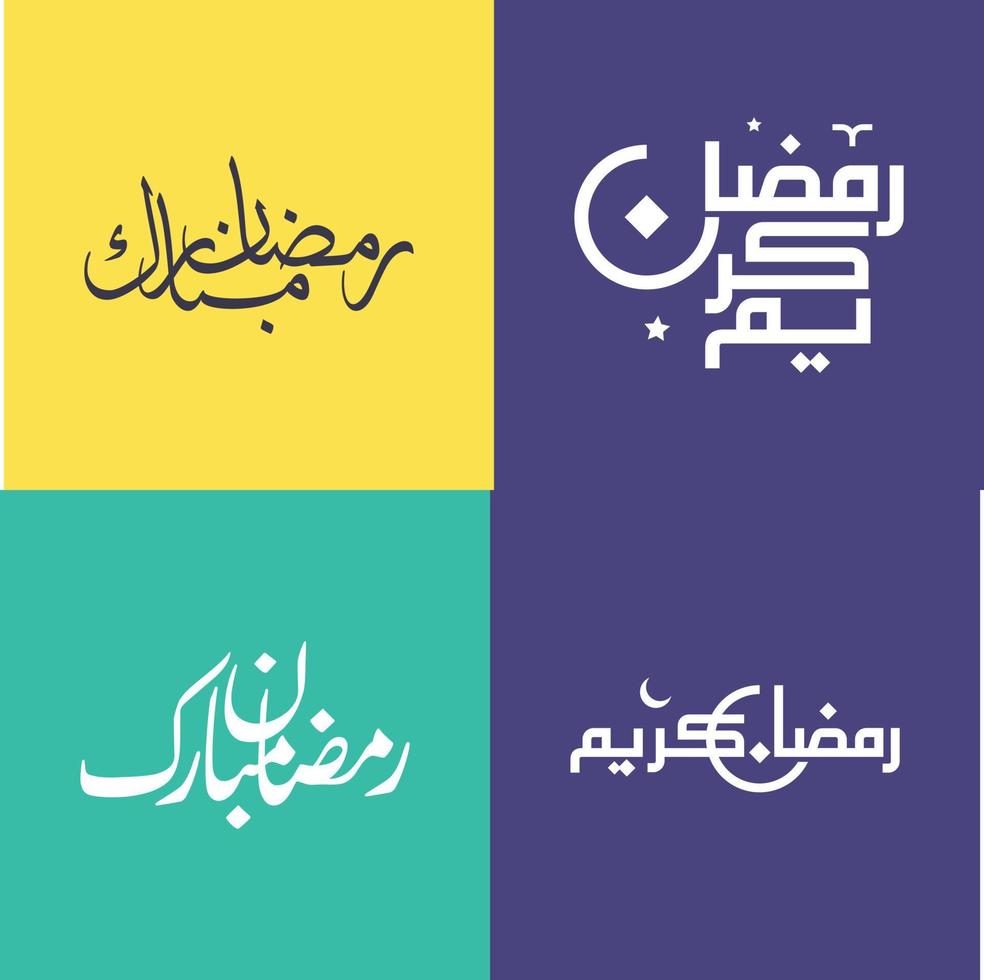 vieren de maand van Ramadan met minimalistische Arabisch schoonschrift pak. vector