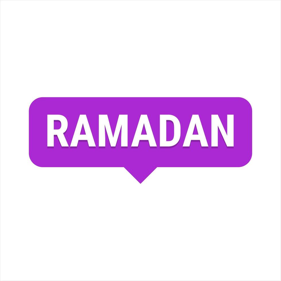 Ramadan kareem Purper vector uitroepen banier met maan en Arabisch typografie