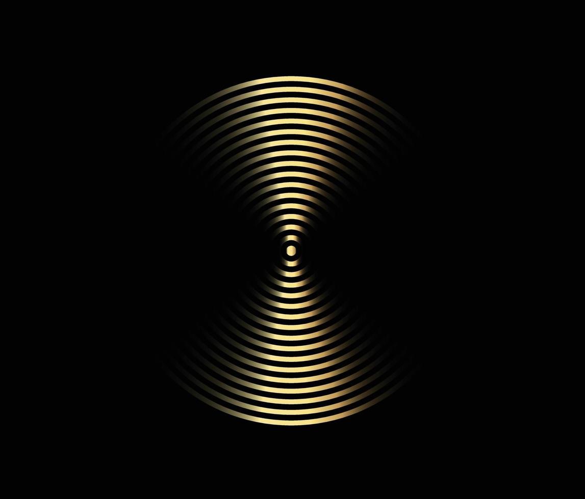 concentrisch cirkelelement. gouden luxe kleur ring. abstracte vectorillustratie voor geluidsgolf, gouden grafische, moderne decoratie voor websites, posters, banners, sjabloon eps10 vector