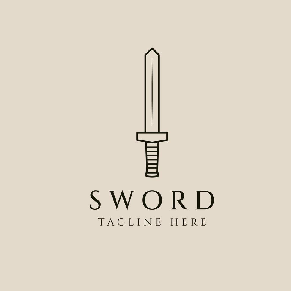 zwaard lijn kunst logo, icoon en symbool, vector illustratie ontwerp