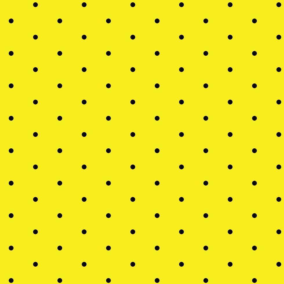abstract zwart polka punt patroon Aan geel achtergrond. vector