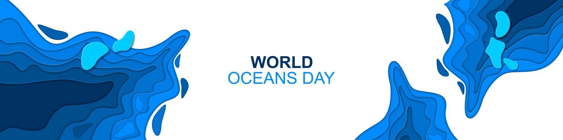 wereld oceanen dag hoofd ontwerp met onderwater- oceaan, vector illustratie.