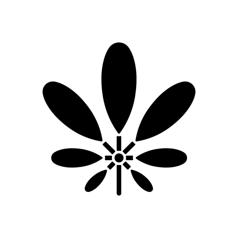 schefflera zwarte glyph pictogram vector