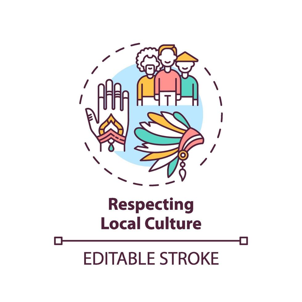 respect voor het pictogram van het concept van de lokale cultuur vector