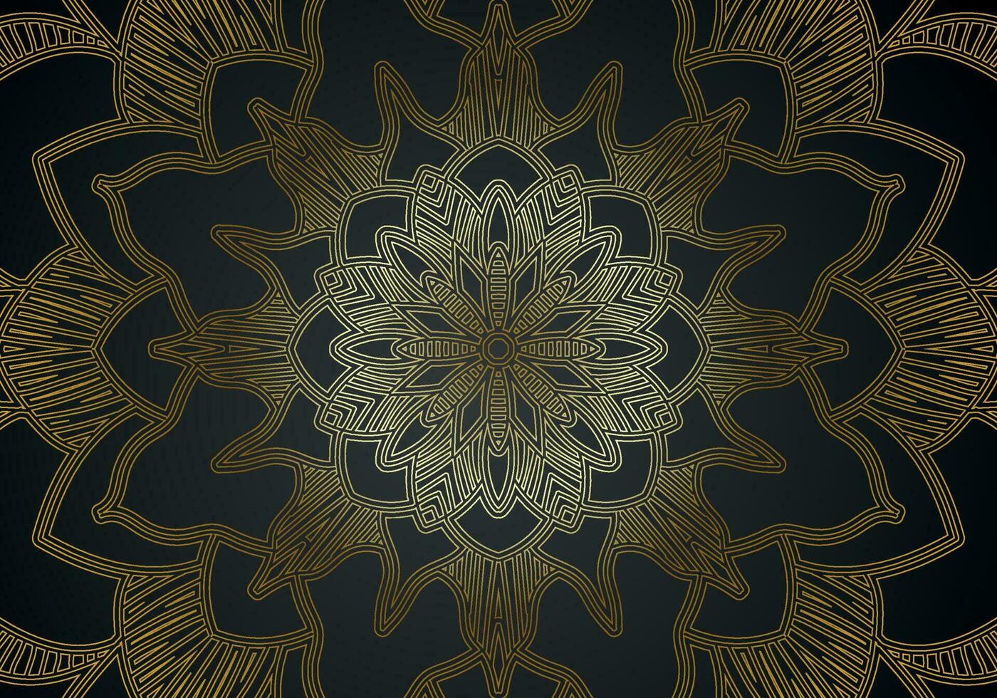 luxe sier mandala ontwerp achtergrond in gouden kleur vector