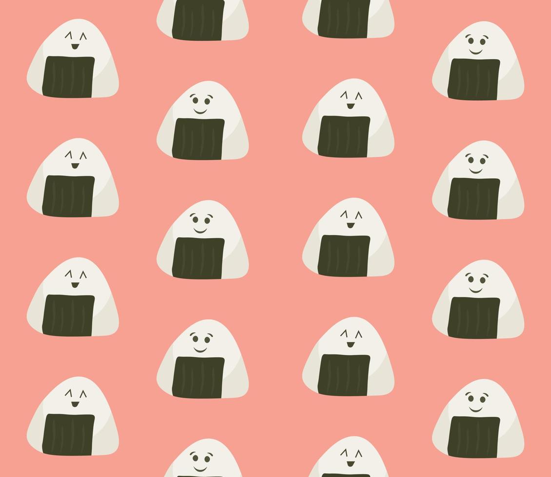 naadloos vector patroon van onigiri