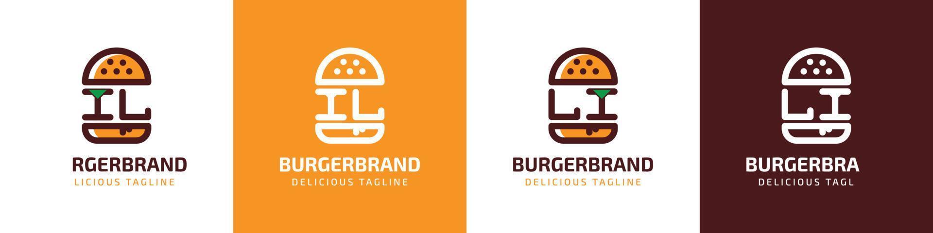 brief il en li hamburger logo, geschikt voor ieder bedrijf verwant naar hamburger met il of li initialen. vector