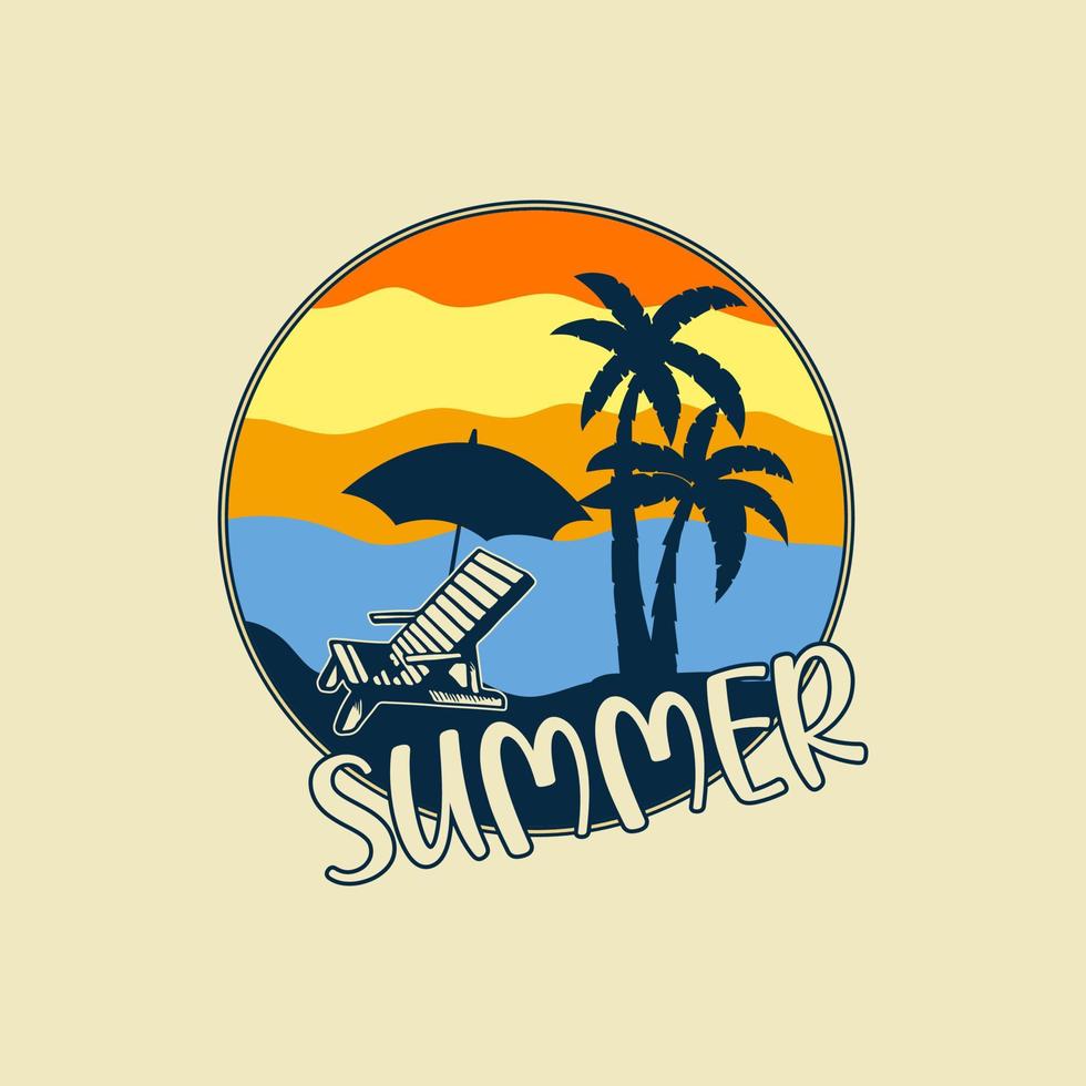 buitenshuis zomer logo patches Aan hout bord. hand getekend en vector embleem ontwerpen. uitstekend voor overhemden, postzegels, stickers logo's, en etiketten